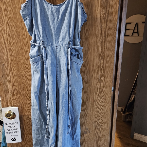 Rewash Denim Sleeveless Jumpsuit - Picture 3 of 8